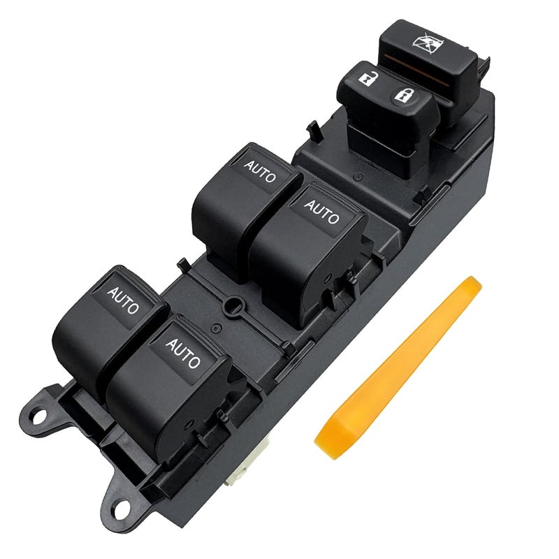 BELGEMAY Power Window Master Switch with Auto-Up/Down & White Backlight - Compatible with 2007-2012 RAV4 (Part 84820-12520) Plug & Play, Includes Pry Tool - Image 1